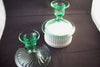 Green Depression Glass Candle Holders