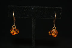 Vintage Amber Crystals Earrings