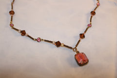 Vintage Pink and Brown Necklace