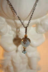 Blue Lace Agate Filigree Necklace